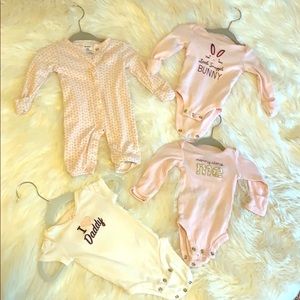 Four baby girl newborn outfits